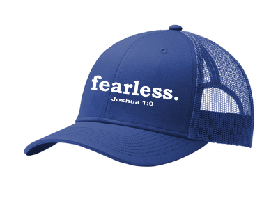 Fearless Snapback Trucker Hat Blue One Word Worship